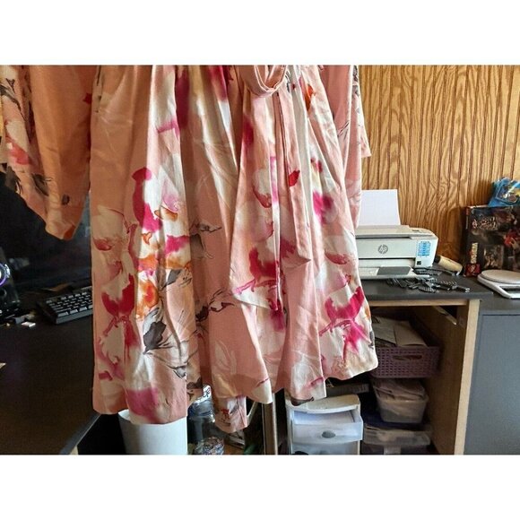 YUMI KIM Womens Love Is In The Air Light Pink Floral Robe Dressing Gown M - Picture 3 of 12